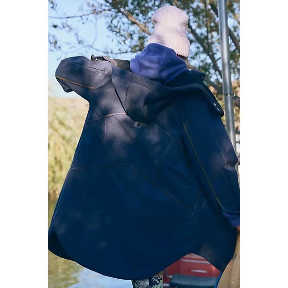 Free People Moon Magic Reflective Rain Parka Navy Size M - Picture 5 of 13